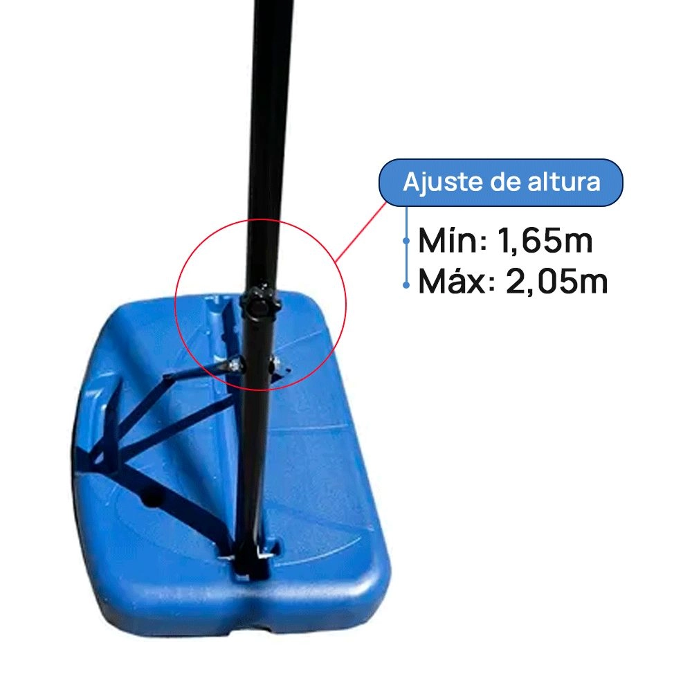 Cesta De Basquete Móvel Ajustável Bonafit Colorido