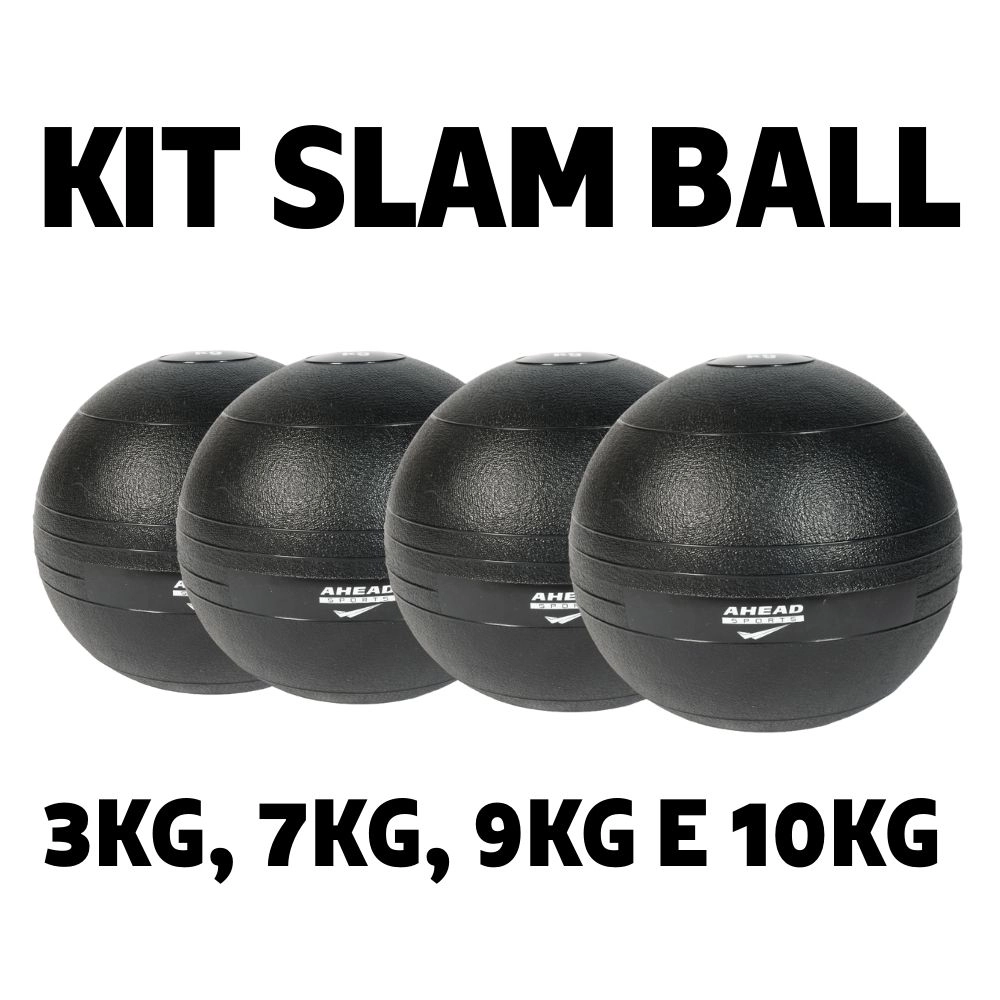 KIT SLAM BALL 3KG 7KG 9KG E 10KG (SLAM BALL KIT 3KG 7KG 9KG 10KG) - ULTRAFIT - PRETO