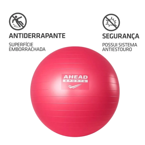 Kit Pilates Completo Ahead Sports Bola 55cm Anel E Arco Tonificador