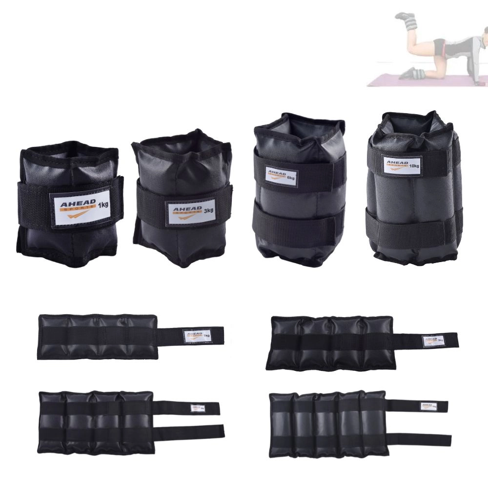 KIT PAR DE CANELEIRAS (TORNOZELEIRAS) 1KG; 3KG; 6KG E 10KG - PRETO  ULTRAFIT