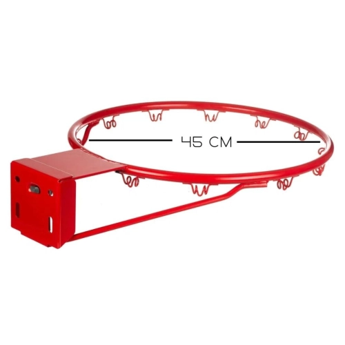 Aro Oficial de Basquete Profissional 45cm em Aço com Rede Tricolor