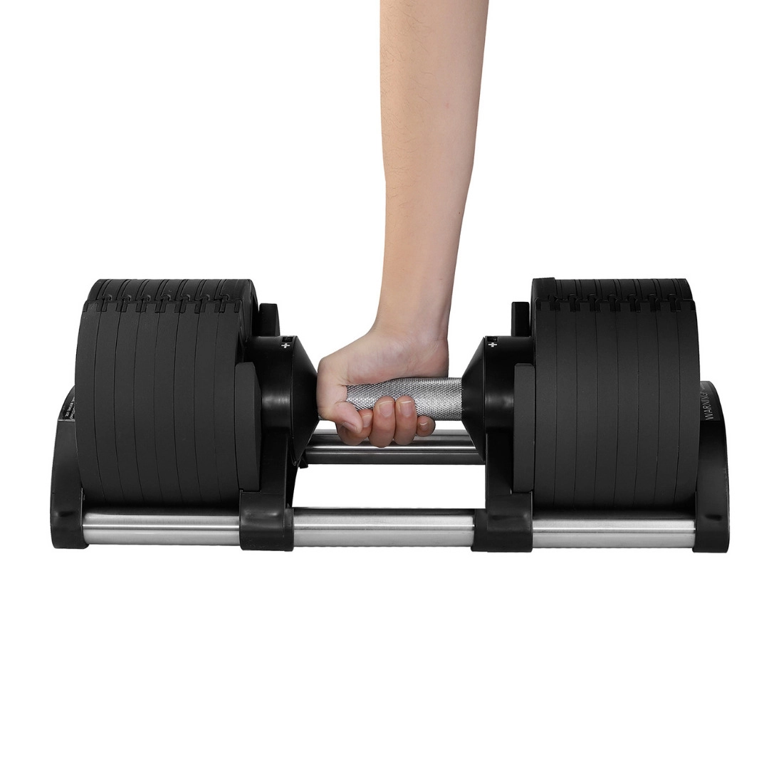 Kit Dumbbell Halter Ajustável Até 32Kg + Suporte Preto