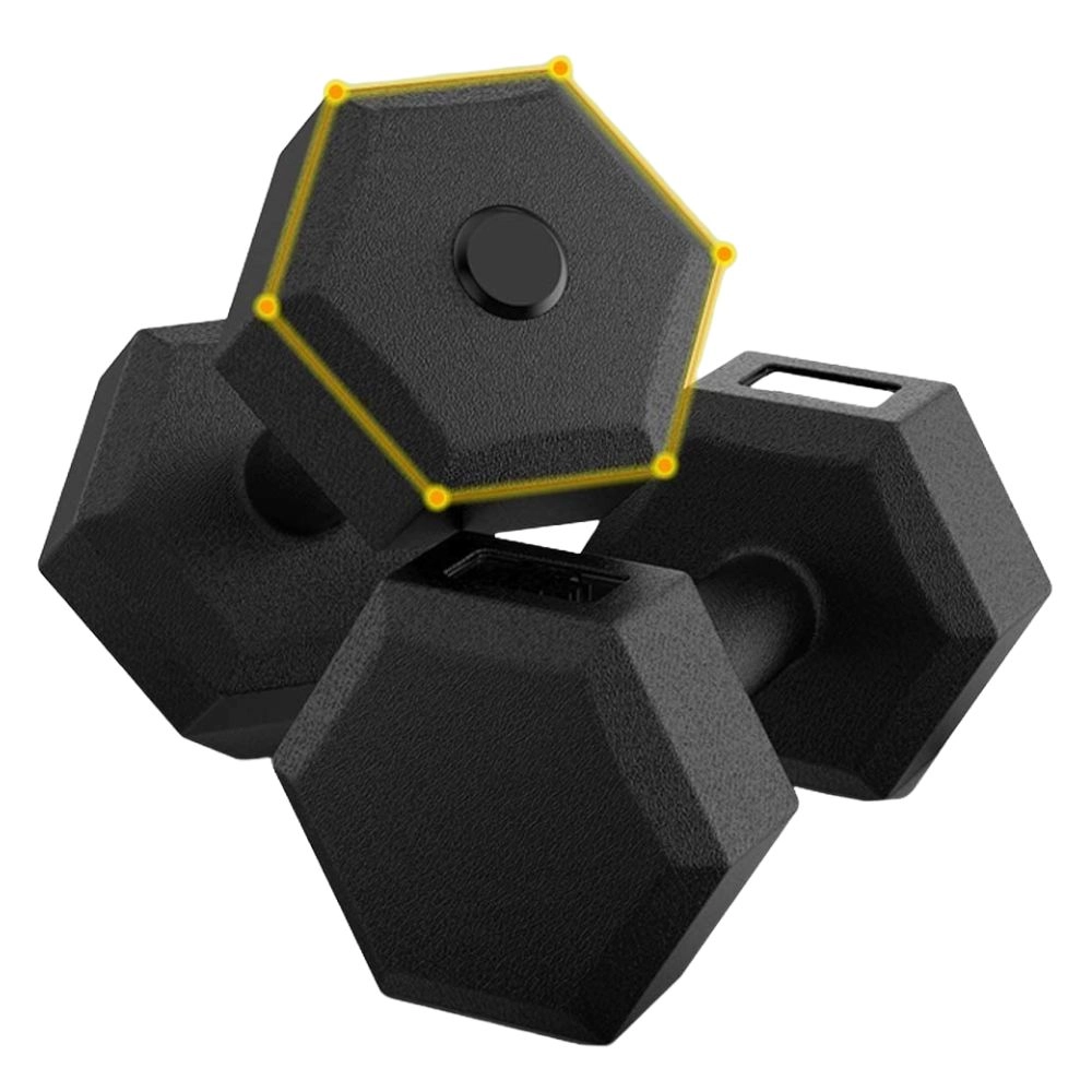 Par De Halteres 9kg Bonafit Sextavado Revestido Pvc Academia Treino 18kg Total