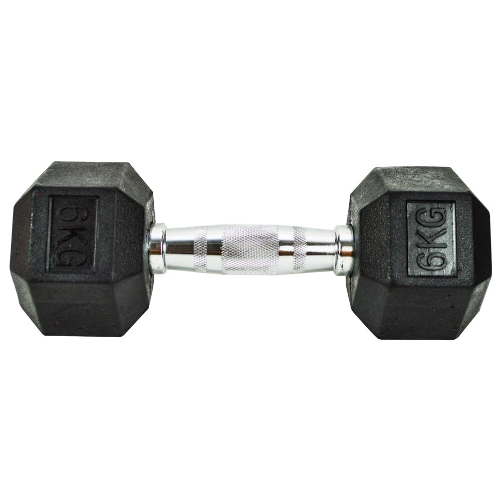 Halter sextavado 6kg emborrachado