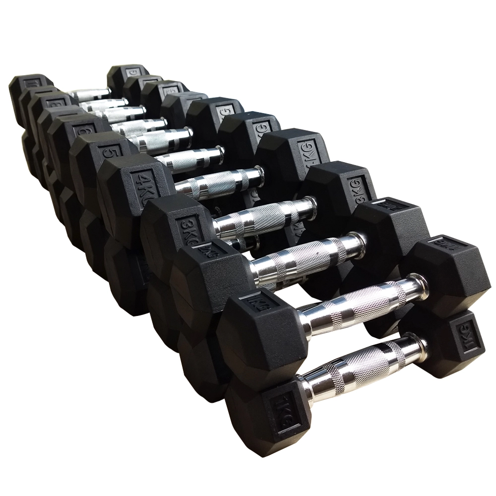 KIT HALTERES SEXTAVADO 10 PARES 1KG A 10KG (HEX DUMBBELL KIT 10 PAIRS 1KG TO 10KG) - AS - PRETO