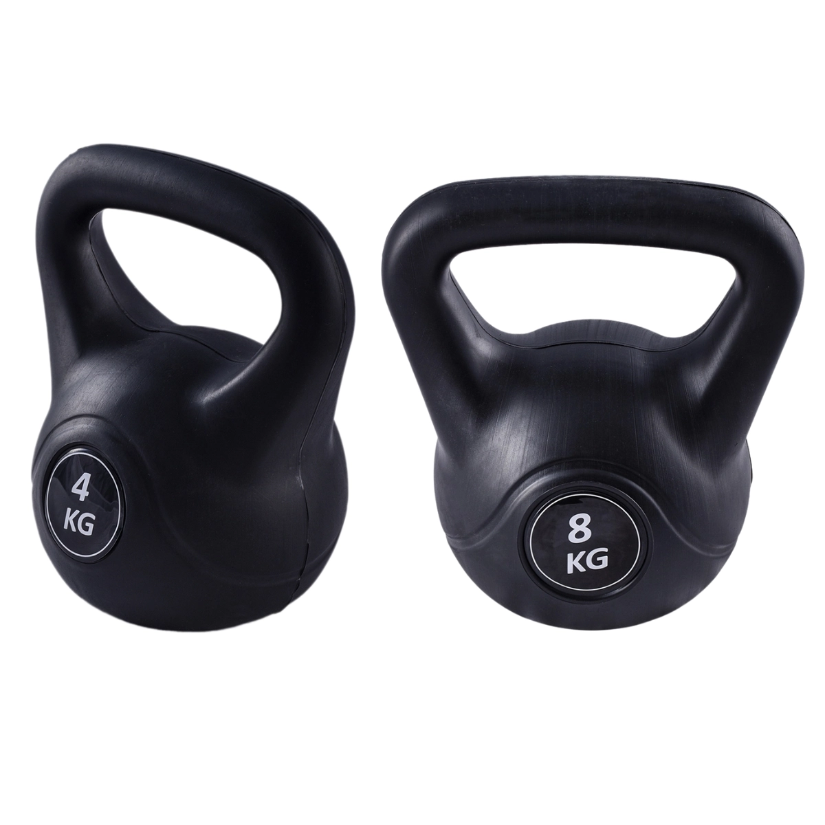 Kit 2 Pesos Kettlebell 4 E 8Kg (Kettlebell Weight Set 4 And 8Kg) - Ultrafit - Preto