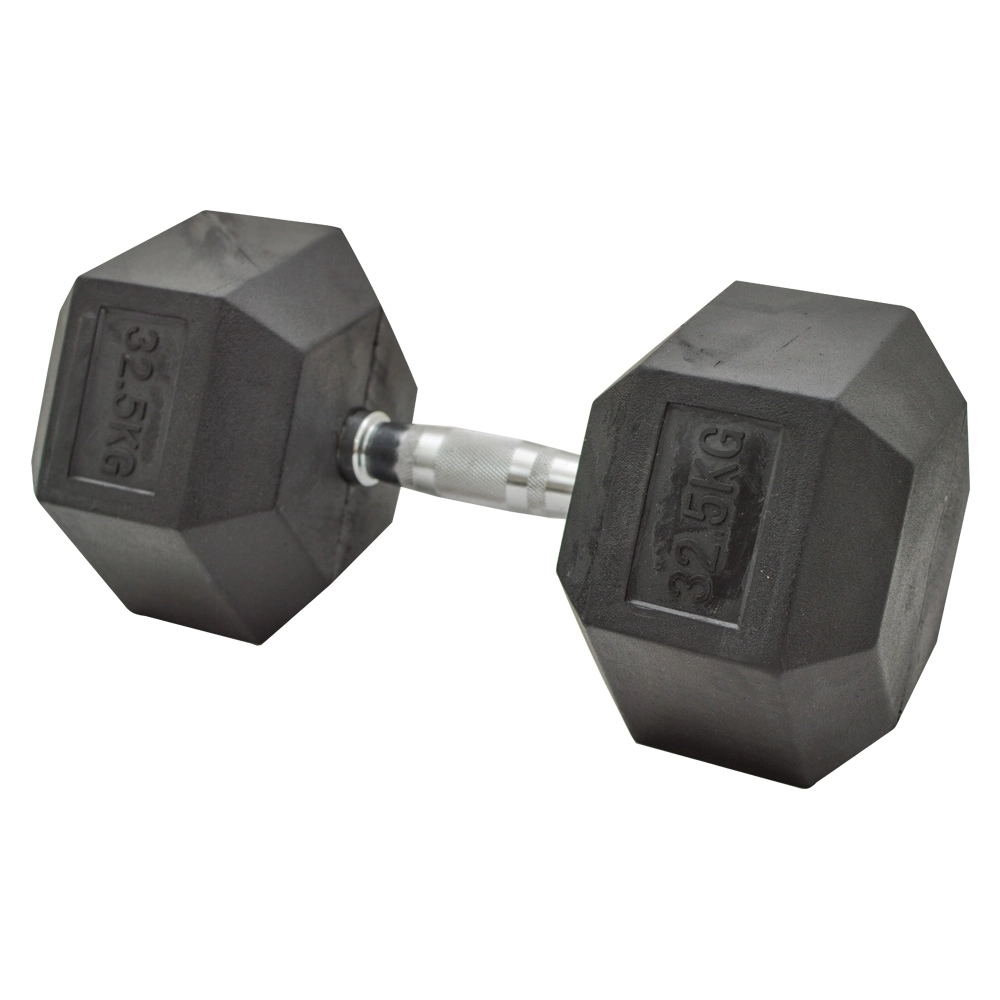 Halter Dumbell Sextavado 32,5Kg (Hex Dumbbell 32.5Kg) - As - Preto