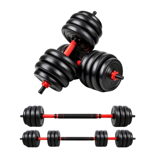 Kit Halter Kettlebell Barra Ajustável 20kg 6 em 1 + Super Band 3 Intensidades