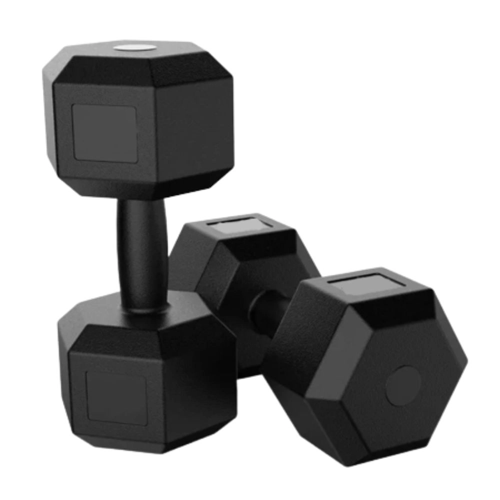 Par de Halteres Sextavados 1KG Bonafit Dumbbells de Cimento Revestidos em PVC