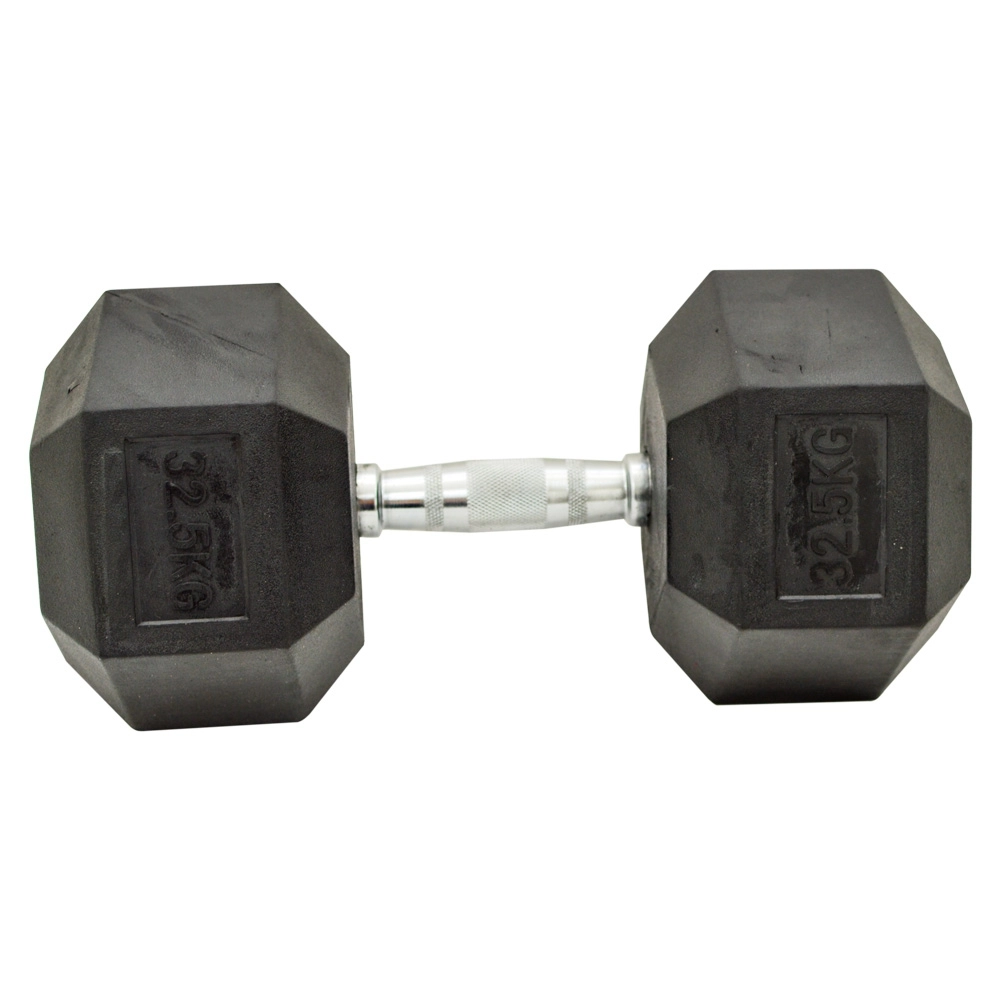 Halter Dumbell Sextavado 32,5Kg (Hex Dumbbell 32.5Kg) - As - Preto