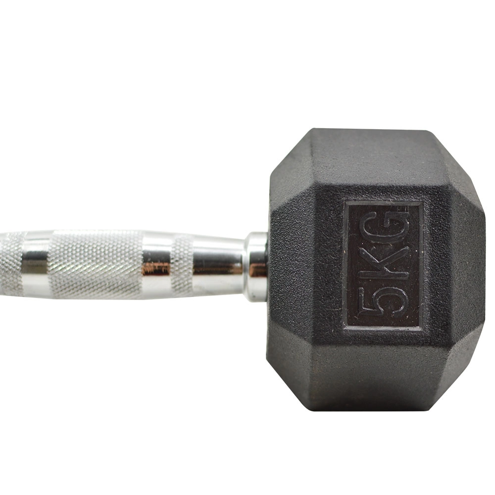 Halter sextavado 5kg emborrachado