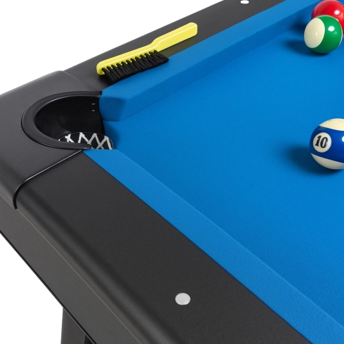 Mesa De Sinuca Bilhar Preta Ahead Sports Com Bolas E Tacos Azul