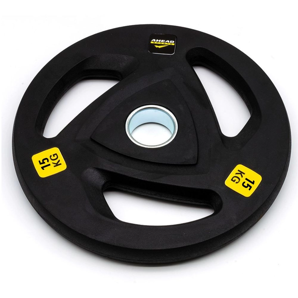 Anilha Olímpica Borracha 15 Kg Ahead Preto