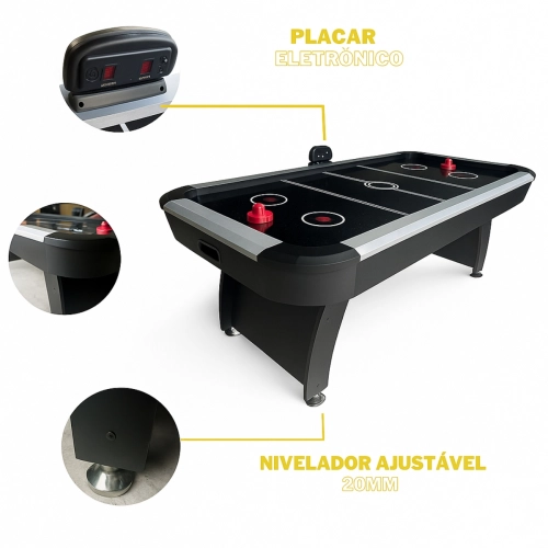 Mesa Air Hockey Profissional Ahead Sports 220V com Placar LED + 5 Figurinhas da Copa
