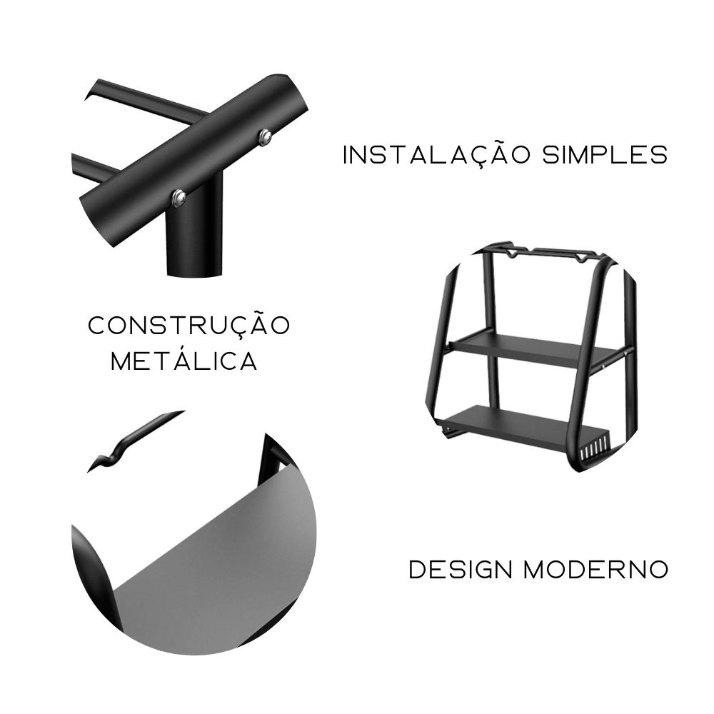 Suporte Para Kit Musculação 6 Em 1 Bonafit Preto 