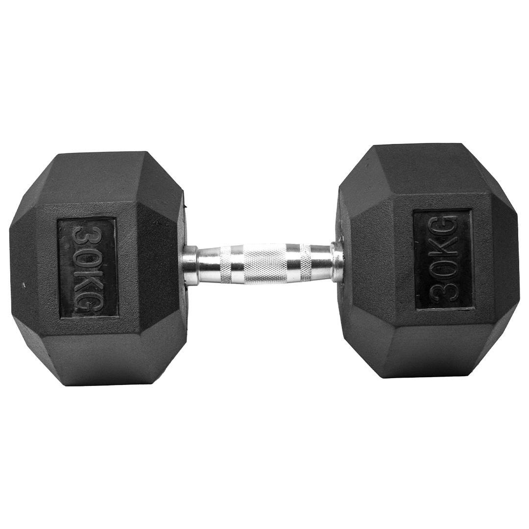 Halter Dumbell Sextavado 30Kg (Hex Dumbbell 30Kg) - As - Preto