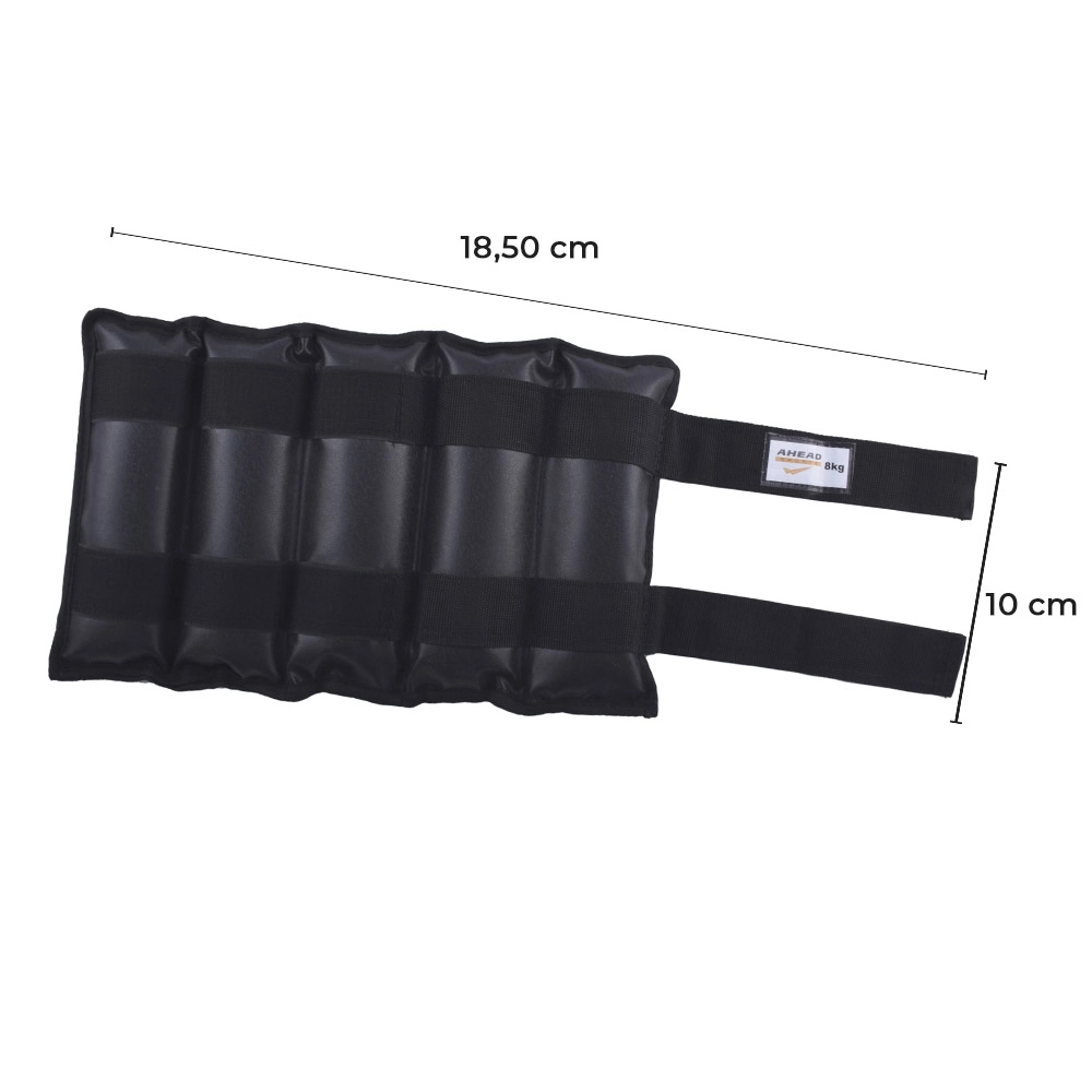 PAR CANELEIRAS DE PESO 8KG (ANKLE WEIGHTS PAIR 8KG) - ULTRAFIT - PRETO