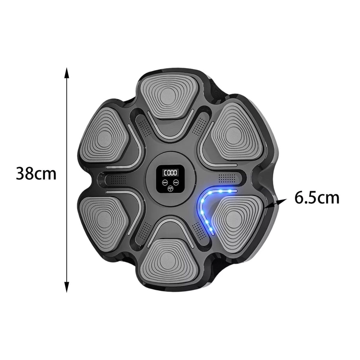 Treino De Boxe Máquina Musical Led Inteligente Com Luvas Cinza Escuro