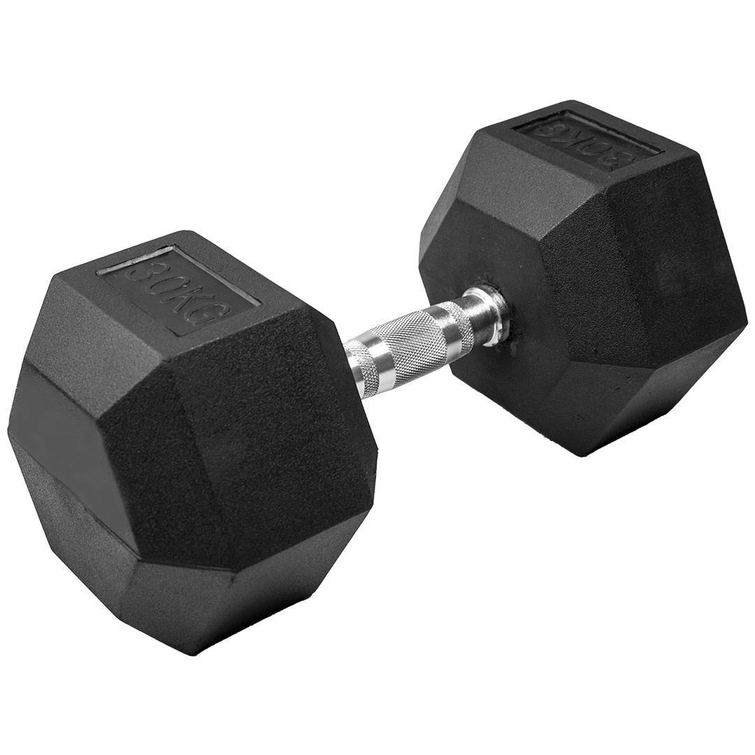 Halter Dumbell Sextavado 30Kg (Hex Dumbbell 30Kg) - As - Preto