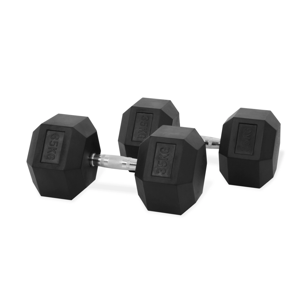 Halter Dumbell Sextavado 35Kg (Hex Dumbbell 35Kg) - As - Preto