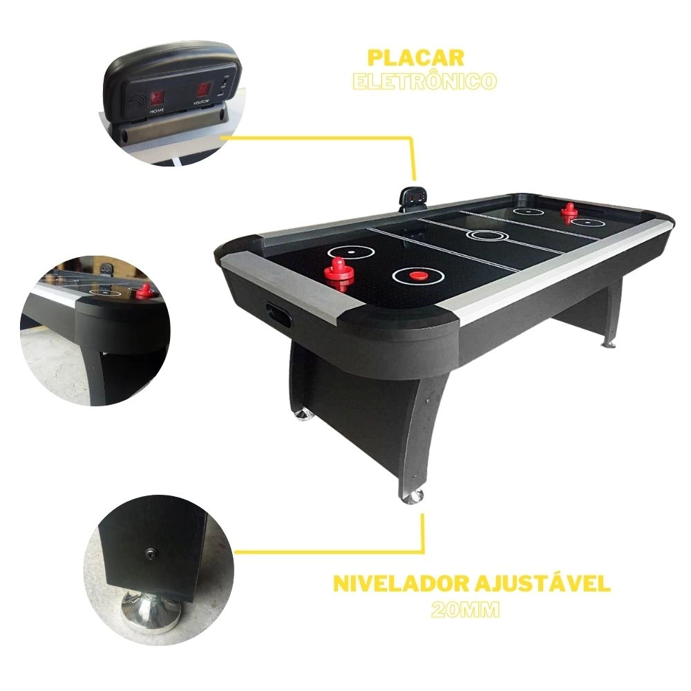Mesa Air Hockey Bonafit Preto