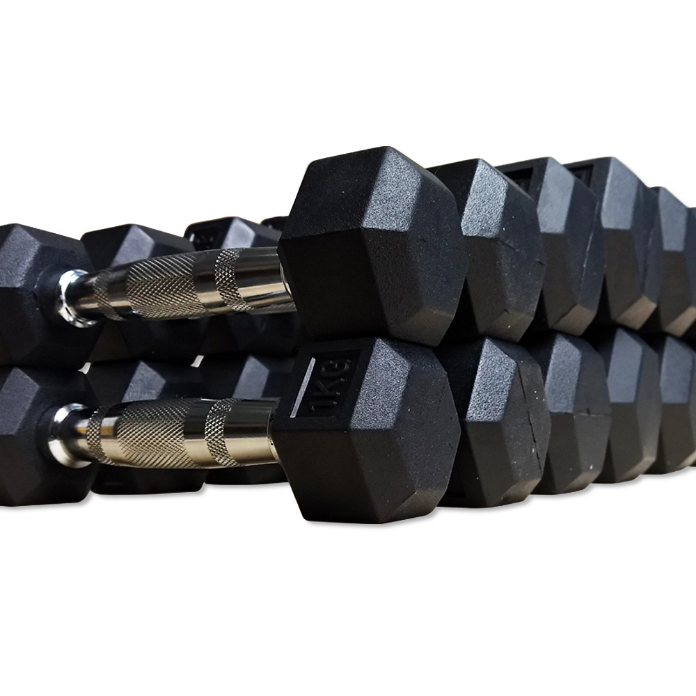 KIT HALTERES SEXTAVADO 10 PARES 1KG A 10KG (HEX DUMBBELL KIT 10 PAIRS 1KG TO 10KG) - AS - PRETO