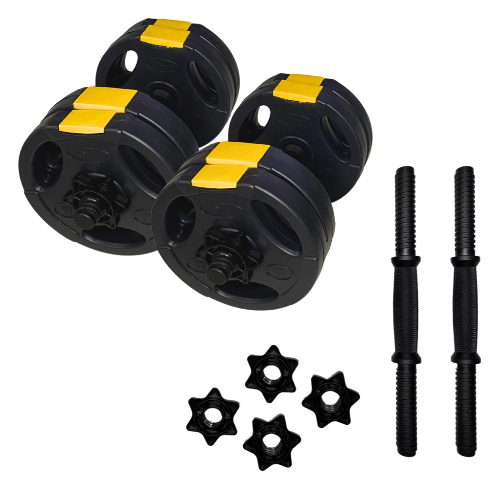 Kit Halteres Ajustáveis com Barras até 40kg para Musculação em Casa