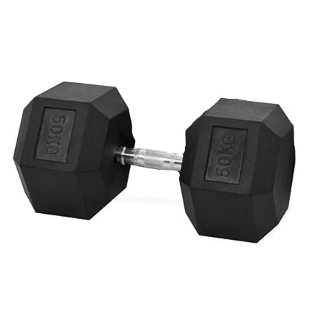 Halter Dumbell Sextavado 50Kg (Hex Dumbbell 50Kg) - As - Preto