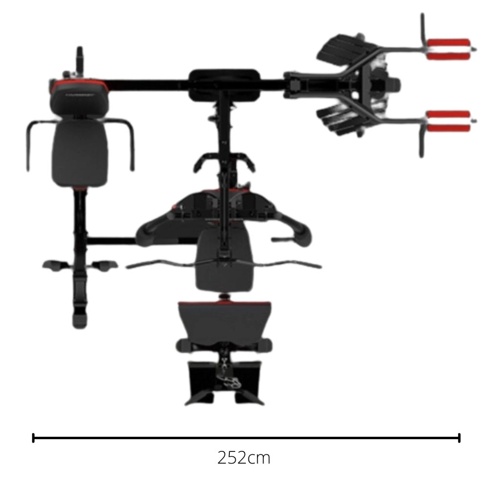ESTAÇÃO 75KG 3 FRENTES + KIT DE HALTERES 6 EM 1 ATÉ 20KG 