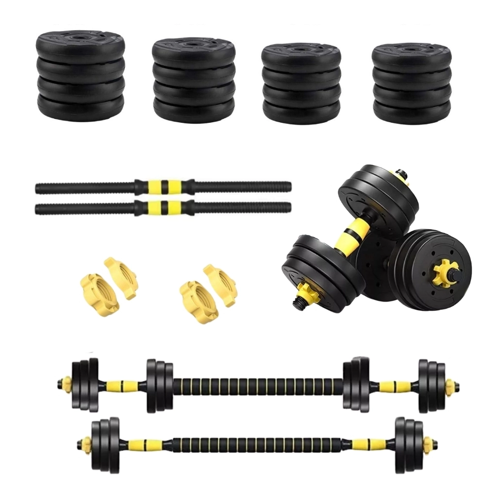 Kit Halteres 3 Em 1 Peso Musculação Até 40kg Ajustável