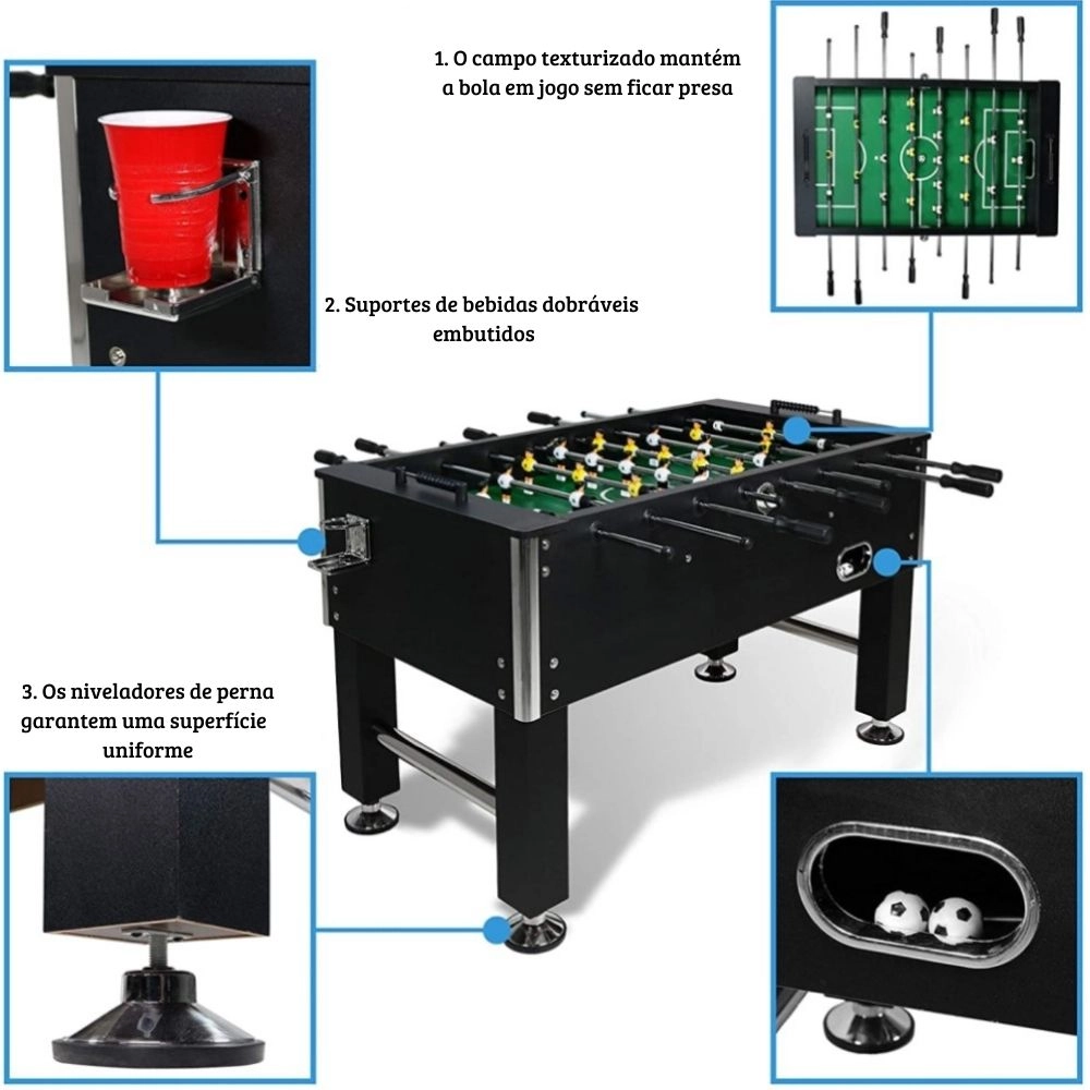 Mesa De Pebolim Totó Profissional Gold Ahead Sports