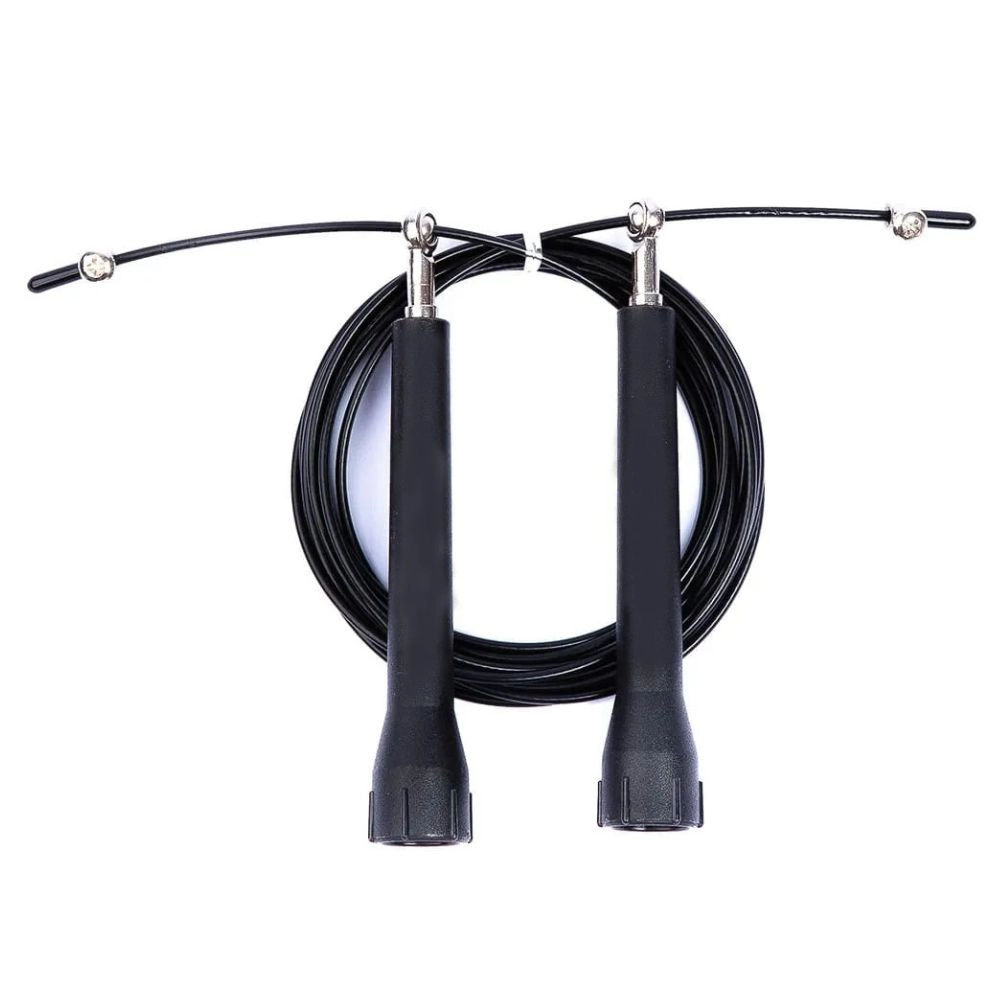Corda De Pular Rolamento Ajustável Em Aço (Jump Rope With Bearing, Adjustable, Steel Handle) - Bonafit - Preto