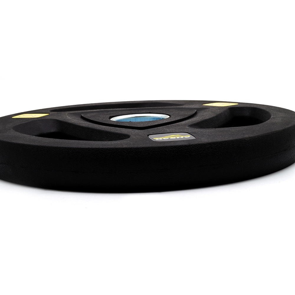 ANILHA VULCANIZADA OLÍMPICA 1,25KG AHEAD SPORTS (WEIGHT COATED PLATE) - ABSOLUTE - PRETO / AMARELO