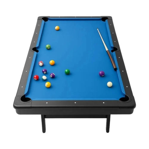 Mesa de Sinuca Ahead Sports 2,16m em MDF Preto com Pano Acrílico Completa + 5 Figurinhas da Copa