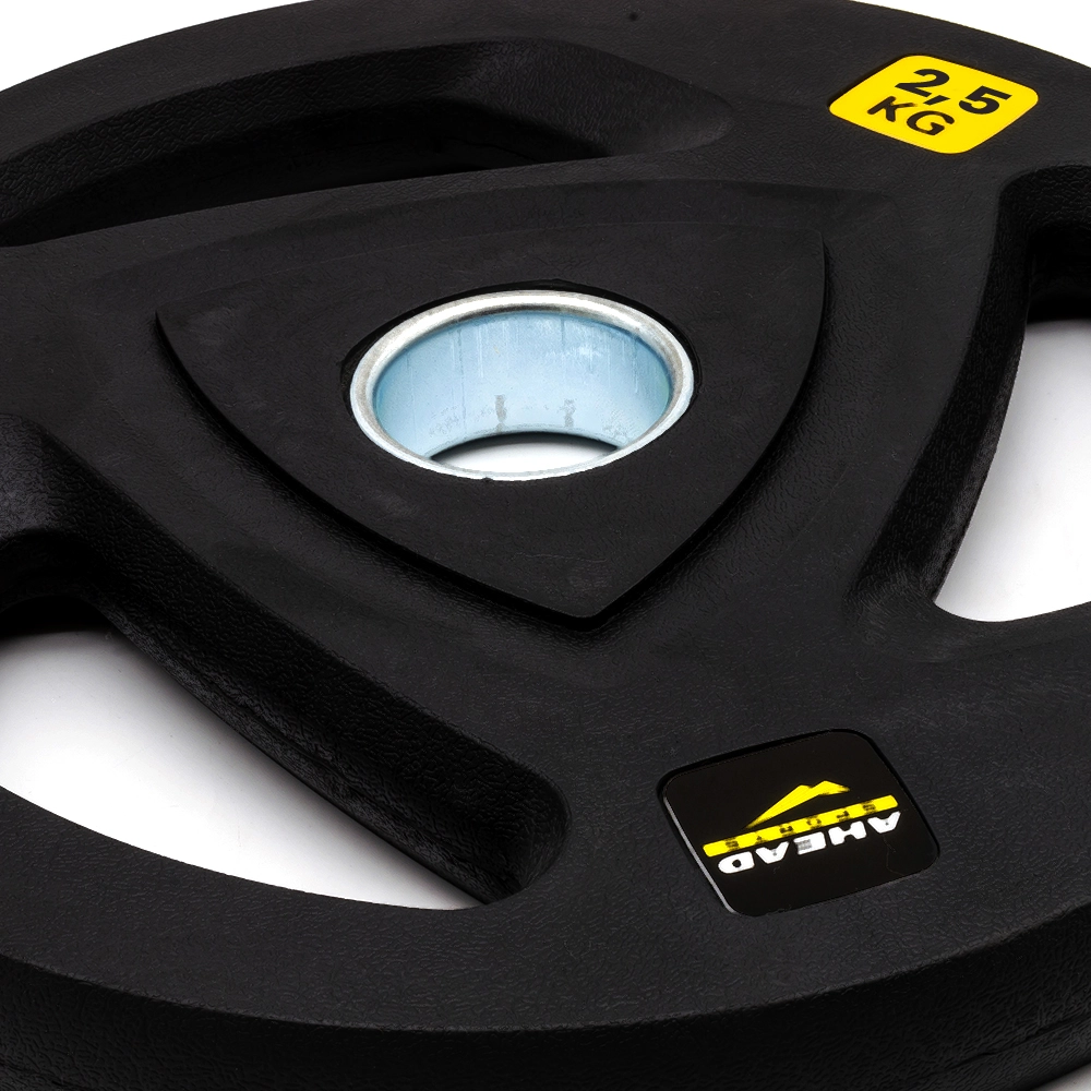 ANILHA VULCANIZADA OLÍMPICA 2,5KG AHEAD SPORTS ABSOLUTE - PRETO/ AMARELO