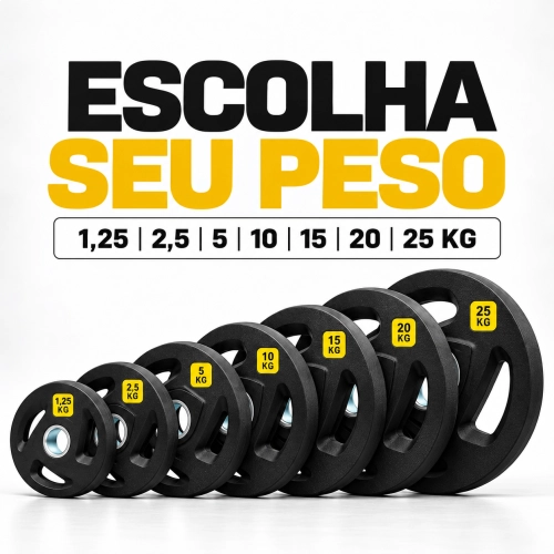 Anilha Olímpica Vulcanizada Ahead Sports 50mm | 1,25kg a 25kg