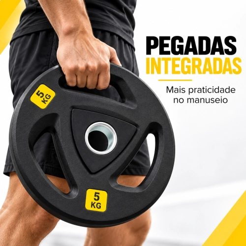 Anilha Olímpica Vulcanizada Ahead Sports 50mm | 1,25kg a 25kg
