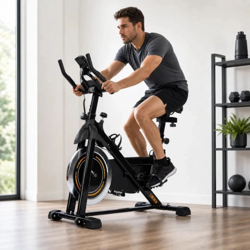 Bicicleta Ergometrica 8kg Preta/amarela