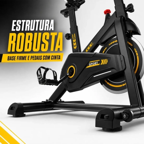 Bicicleta Ergometrica 8kg Preta/amarela