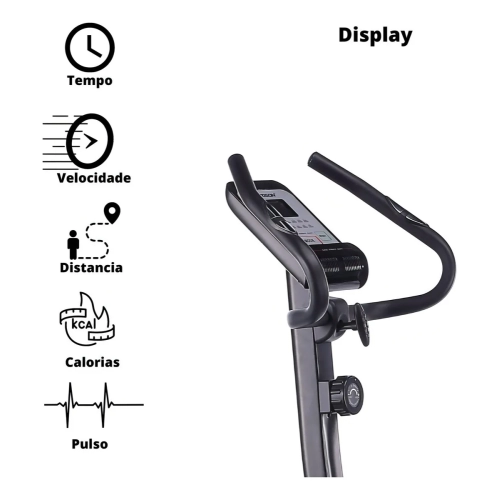 Bicicleta Ergométrica Bonafit Vertical Residencial Preto 120kg 8 Níveis Resistência