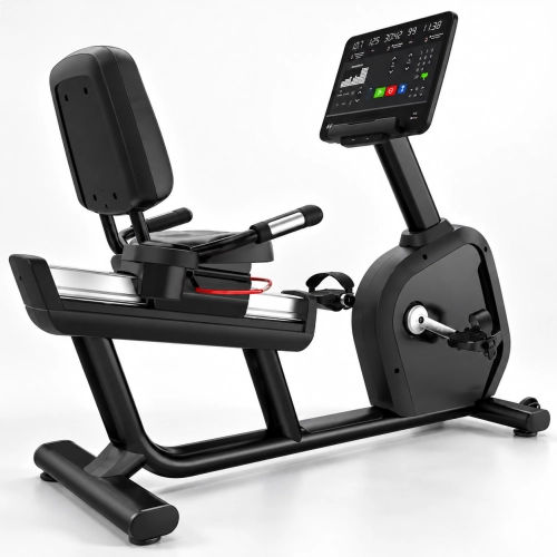 Bicicleta Ergométrica Horizontal Profissional 180kg com Encosto e Display Digital