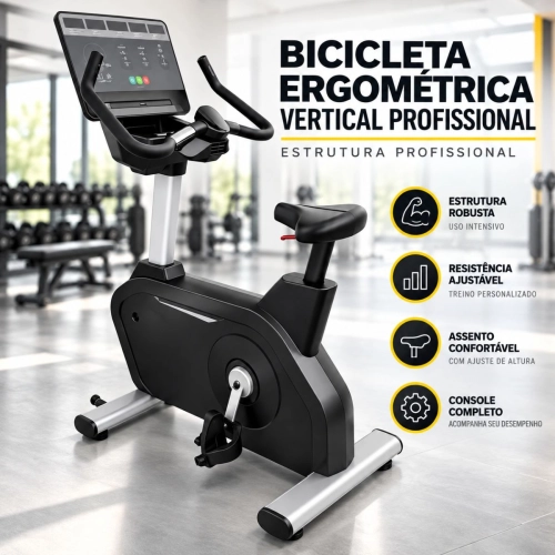 Bicicleta Ergométrica Vertical Profissional Autogeradora EMS 20 Níveis Até 160kg Bicicleta Ergométrica Vertical Profissional Autogeradora EMS 20 Níveis Até 160kg