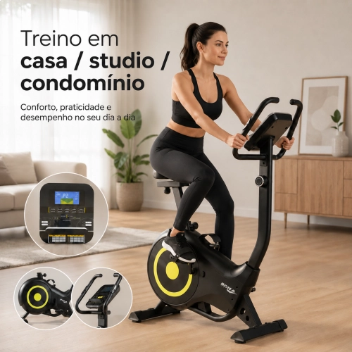 Bicicleta Ergométrica Vertical Residencial Bonafit Magnético 5kg Preto