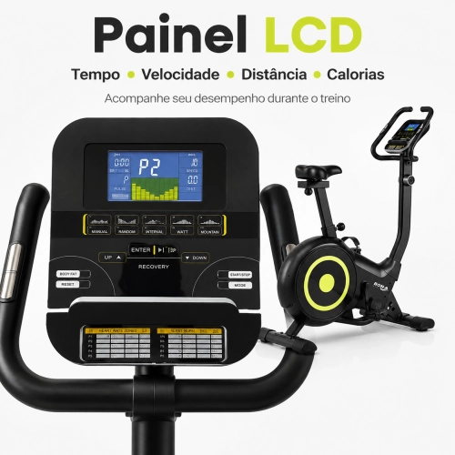 Bicicleta Ergométrica Vertical Residencial Bonafit Magnético 5kg Preto