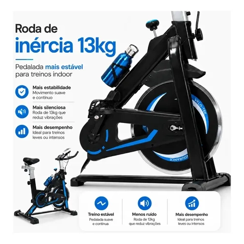 Bicicleta Spinning Ergométrica 13kg 120kg Com Monitor Ahead