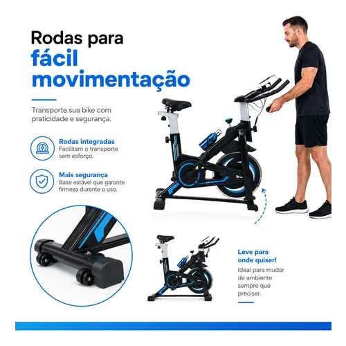 Bicicleta Spinning Ergométrica 13kg 120kg Com Monitor Ahead