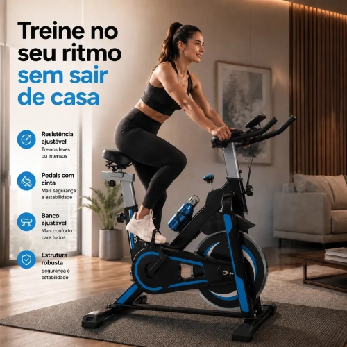 Bicicleta Spinning Ergométrica 13kg 120kg Com Monitor Ahead