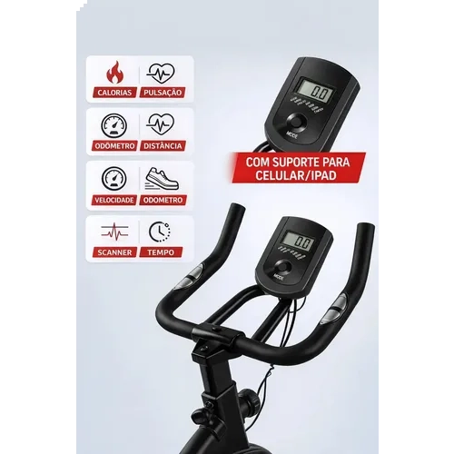 Bicicleta Spinning Ergométrica Ahead para Treino + E-book Digital e 5 Figurinhas da Copa