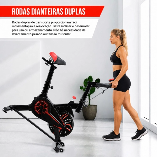 Bicicleta Spinning Ergométrica Ahead para Treino + E-book Digital e 5 Figurinhas da Copa