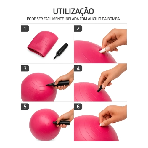 Bola Pilates 55cm Ahead Sports Yoga Com Inflador 